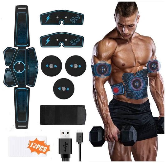 Blue Dot Belt Ems Abdominal Arm Trainer Body Slimming Belt Abs Muscle Stimulator Toner For Home Gym Fitness Exercise