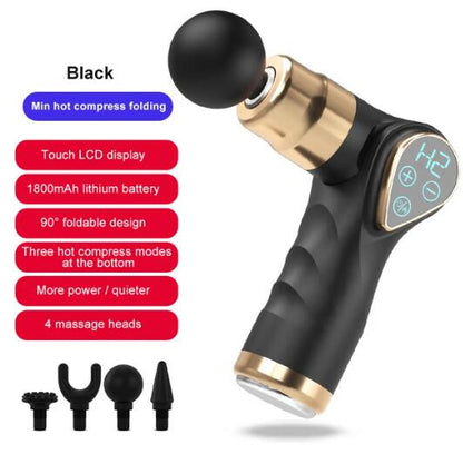 Compress Folding Massage Gun LCD Display Muscle Neck Electric Massager for Body Relaxation Pain Relief Pain Therapy